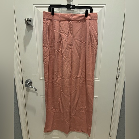 NEW Anthropologie Mare Mare  Wide-Leg Trousers Pink Linen Pastel Neutral - Picture 2 of 4